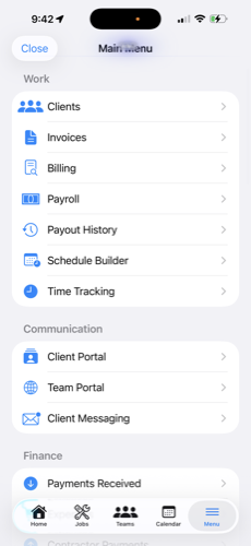 Main Menu